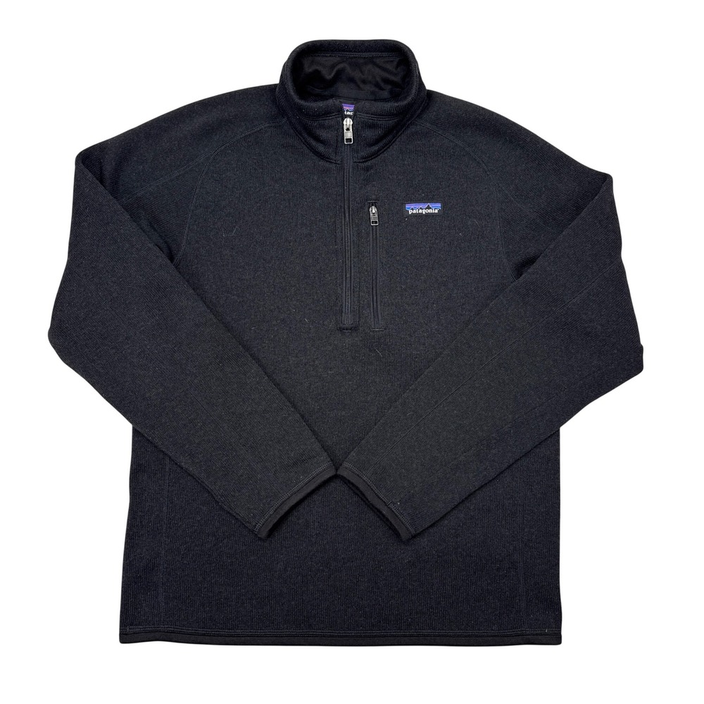 Patagonia Better Sweater Sweater Mens Size Small Black 1/4 Zip Fleece Pullover
